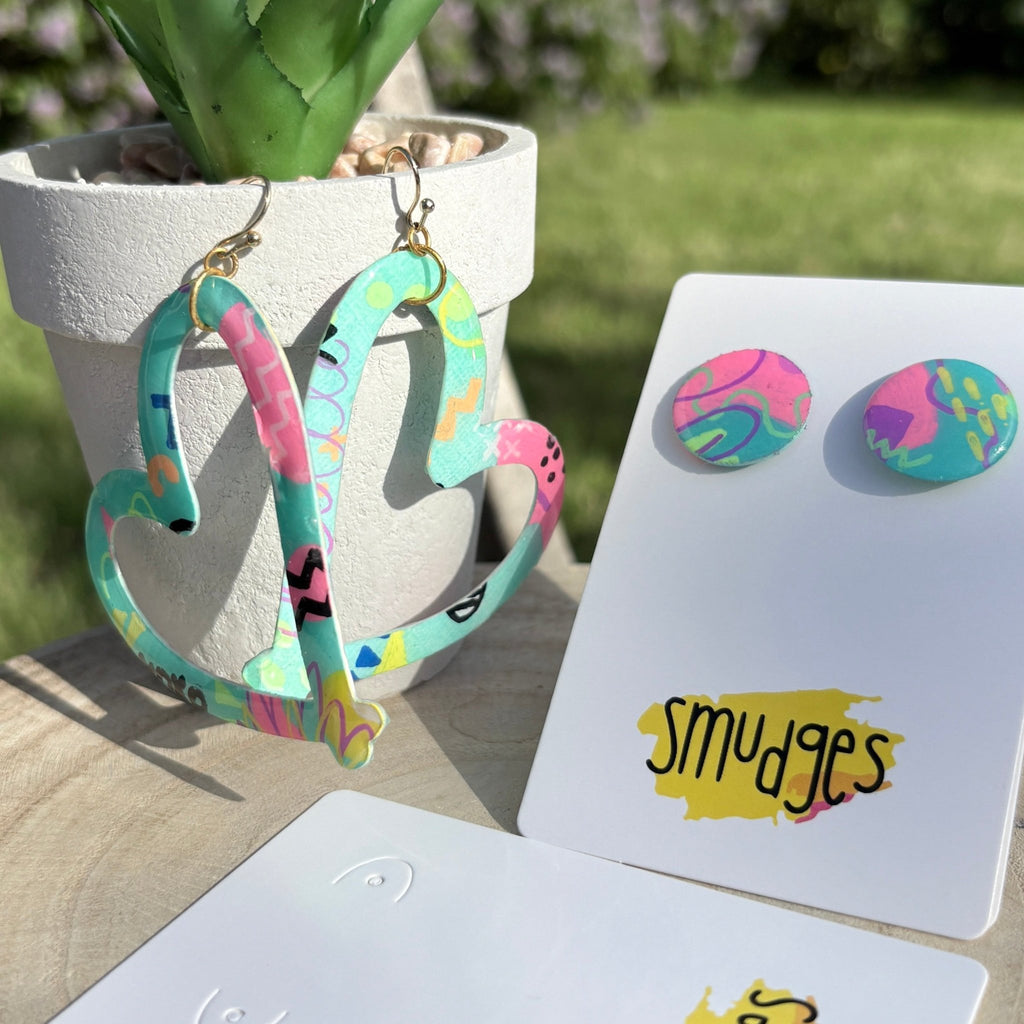 Big Love Teal Dangles - Smudges