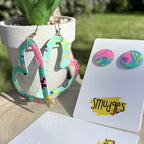 Big Love Teal Dangles - Smudges