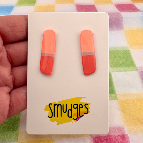 Colour Me Happy Coral Studs - Smudges