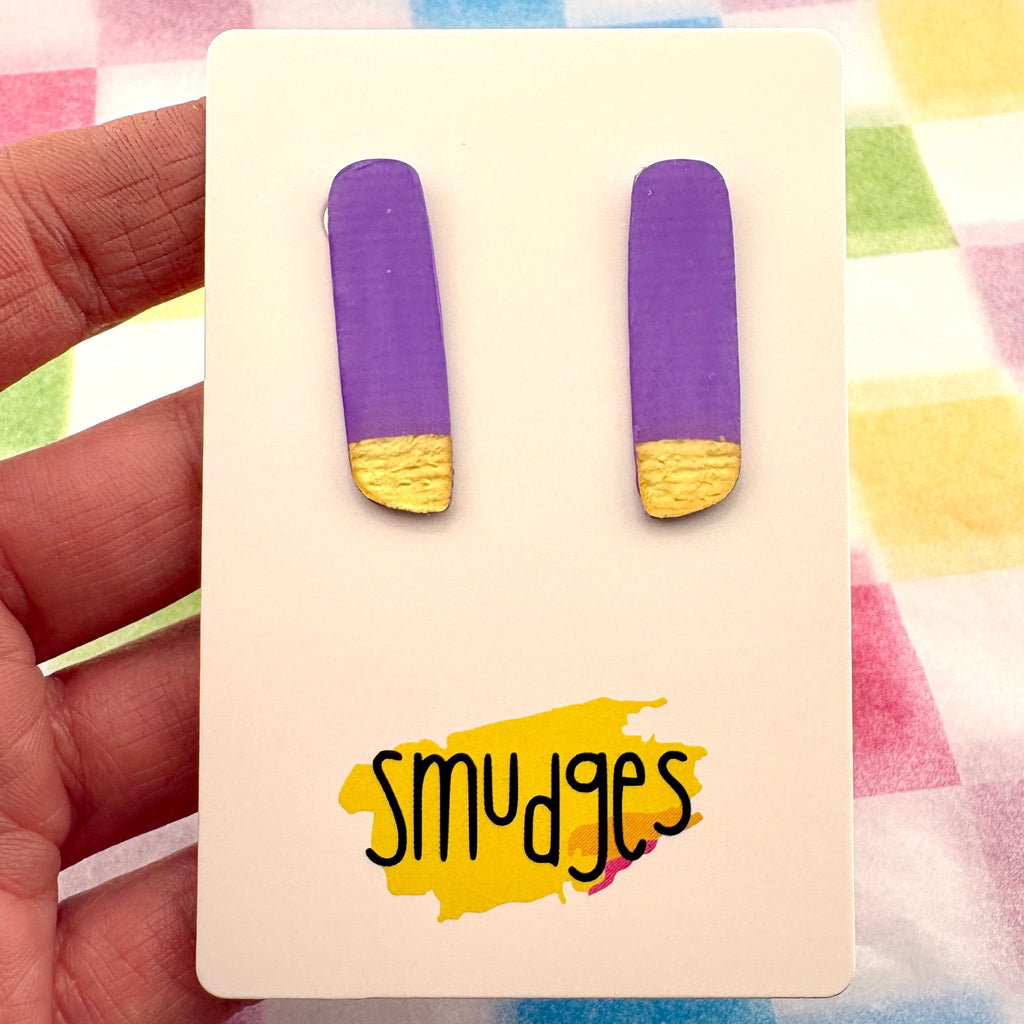 Colour Me Happy Purple Studs - Smudges