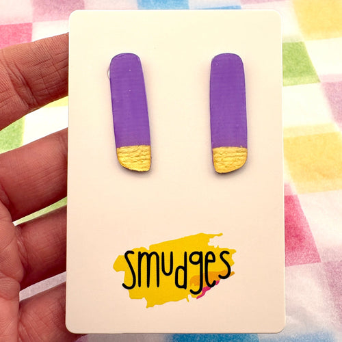 Colour Me Happy Purple Studs - Smudges