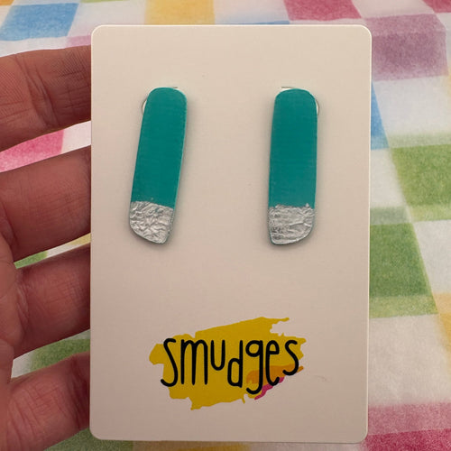 Colour Me Happy Teal Studs - Smudges