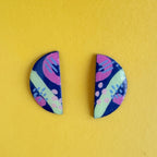 Doodle Half Moon Studs - Smudges