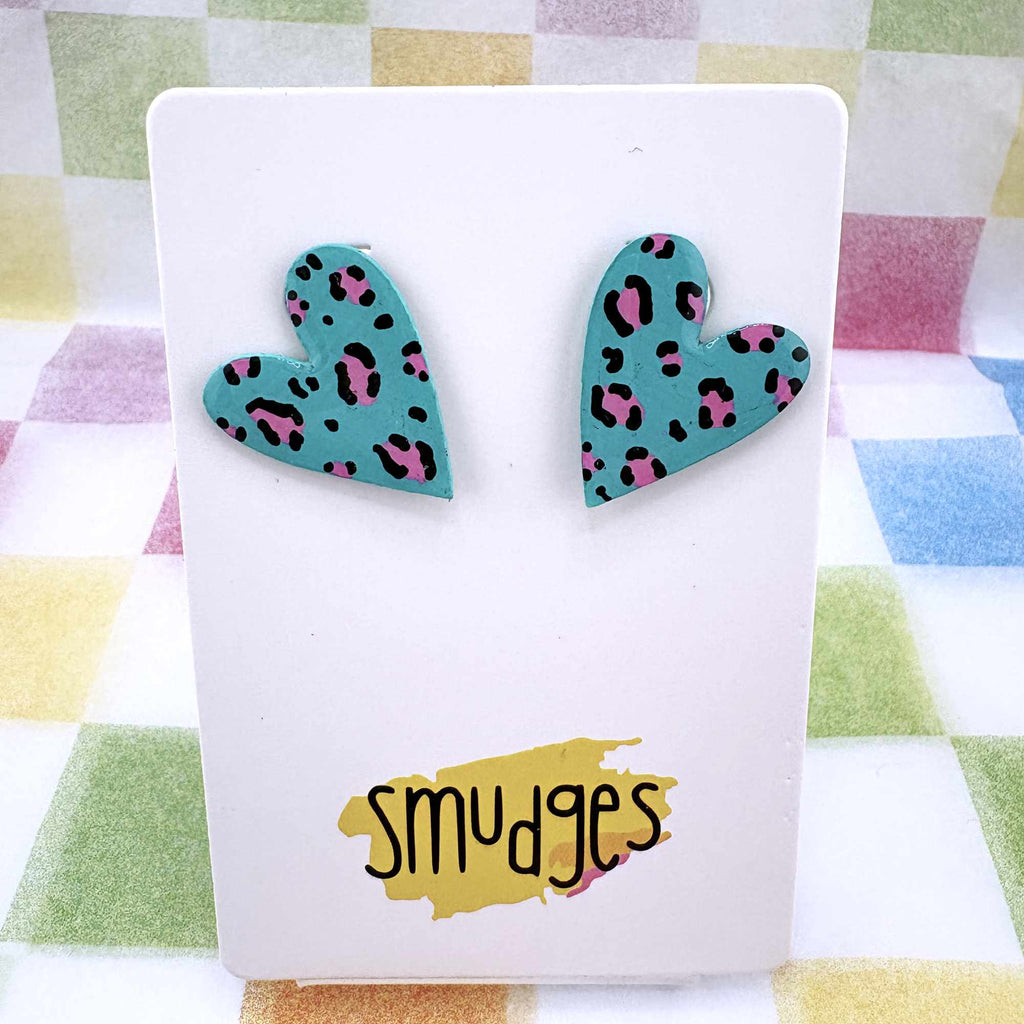 Gone Wild Heart Studs - Smudges