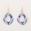 Loophole Dangles, cobalt, lilac, mint and chartreuse organic statement earrings