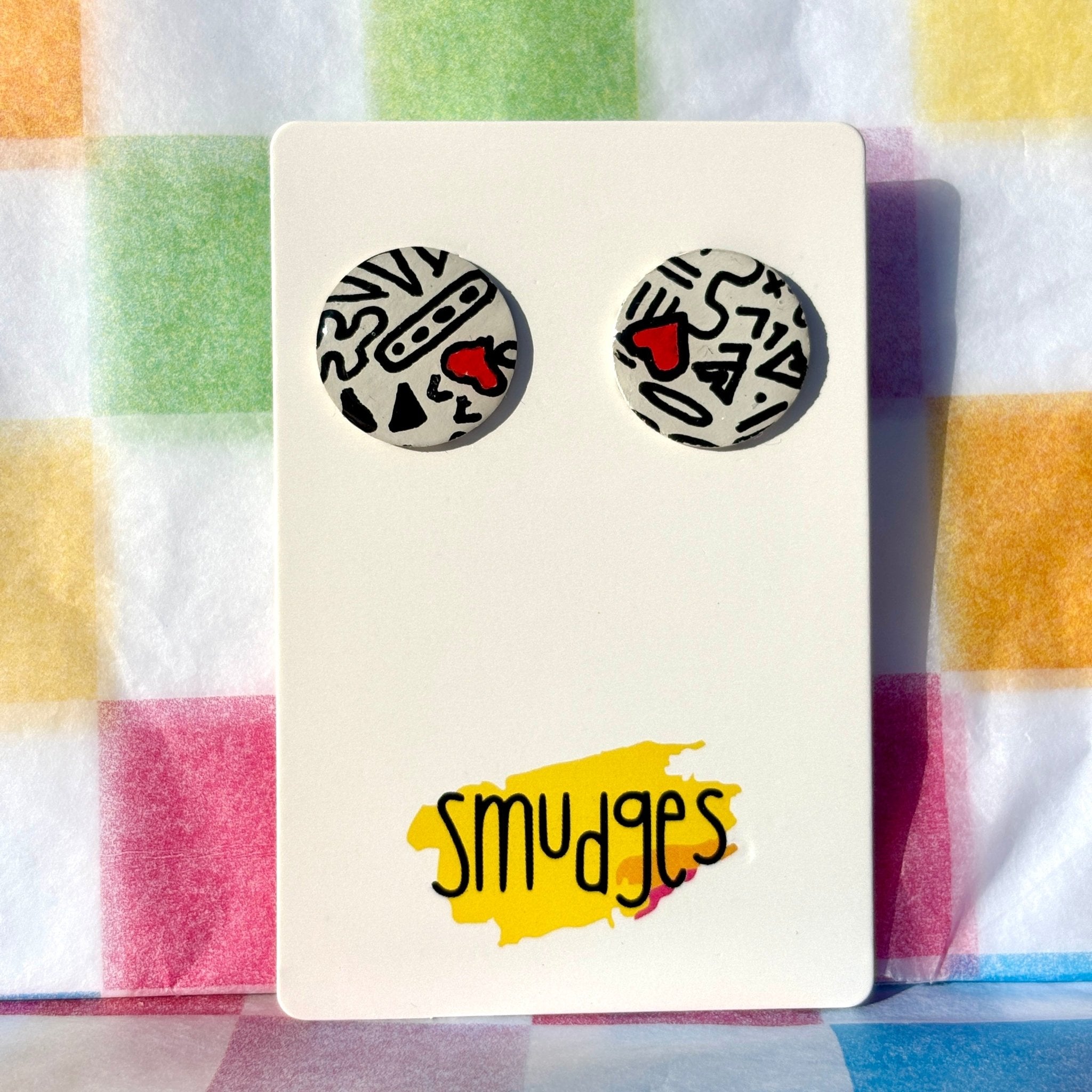 Love Note Studs - Smudges