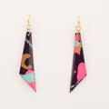 Past Your Bedtime Dangles, black, hot pink, turquoise and gold statement earrings