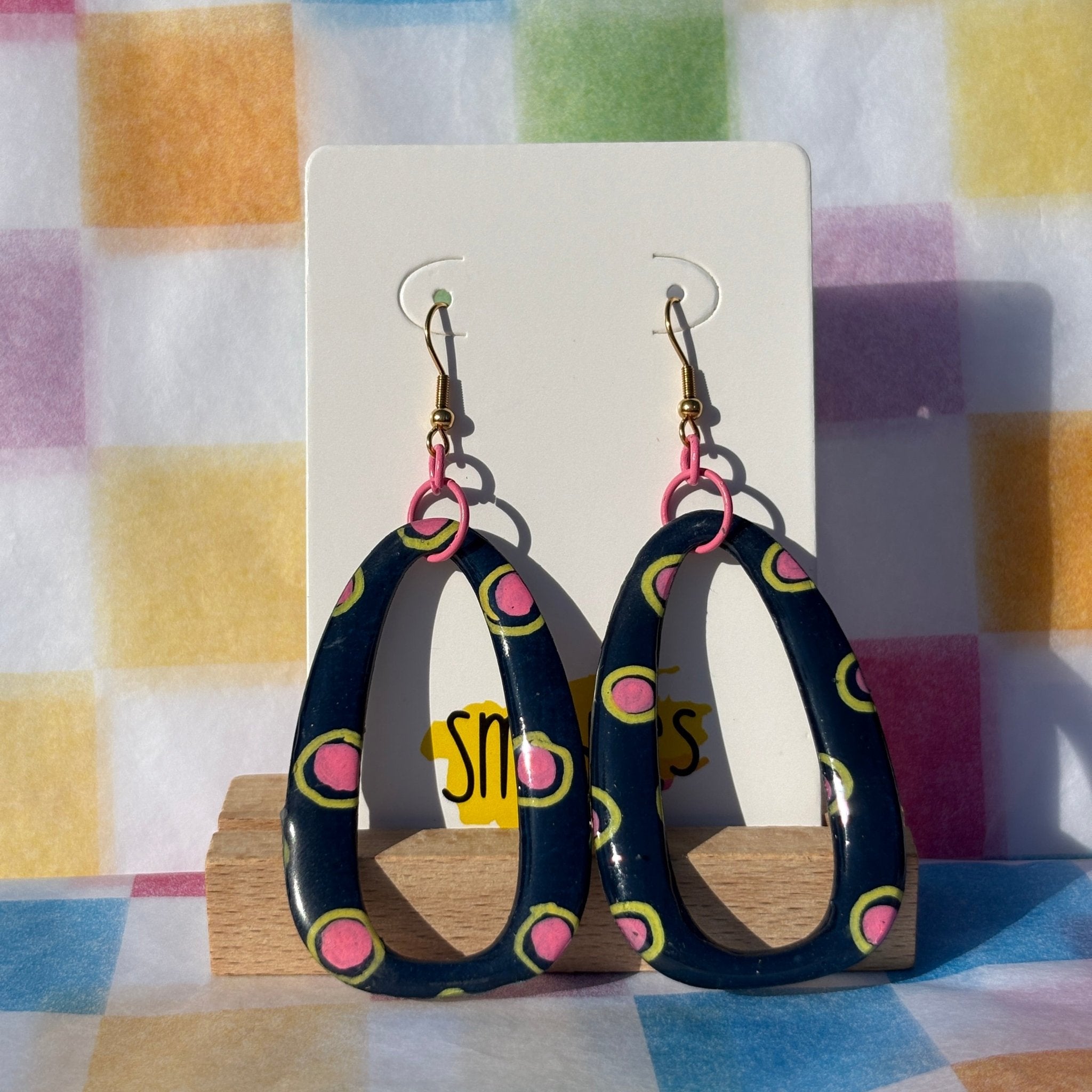 Polka Face Dangles - Smudges