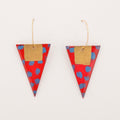 Red Flag Hoops handmade red, blue and gold geometric statement earrings