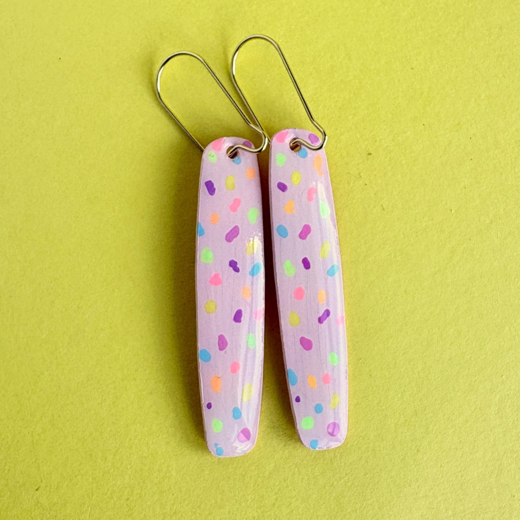 Sprinkles Light Pink Long Dangles - Smudges