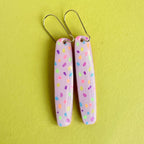 Sprinkles Light Pink Long Dangles - Smudges
