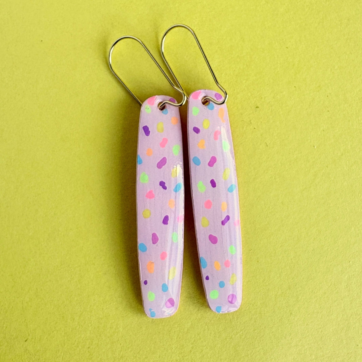 Sprinkles Light Pink Long Dangles - Smudges