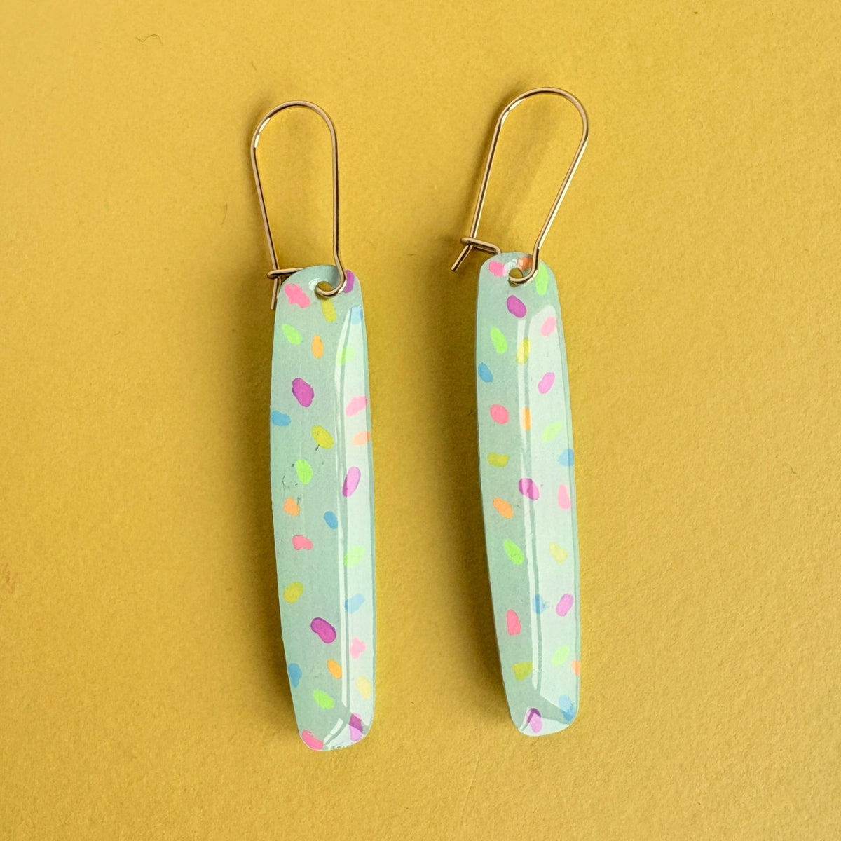 Sprinkles Mint Long Dangles - Smudges