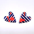 Stripe Tease Heart Studs - Smudges