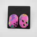 Tickled Pink Studs - Oval - Smudges