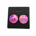 Tickled Pink Studs - Round - Smudges